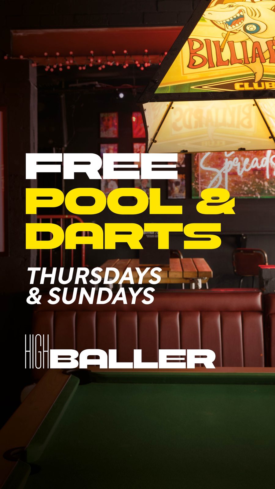 Free Pool & Darts — Thursdays & Sundays